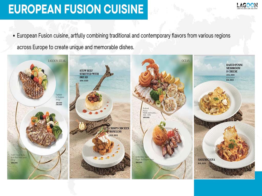 Menu nhà hàng Lagoon Sunset Italiano Boutique phú quốc